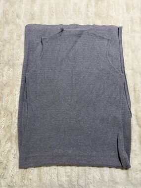 Ever After Grey Knit Sweater Maxi Dress Skirt with Side Slits Size Medium